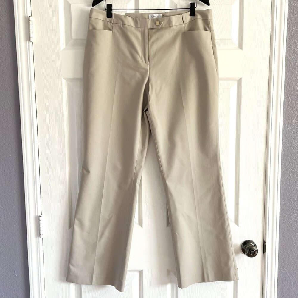 Calvin Klein Modern fit beige pants trousers size 16 NWT